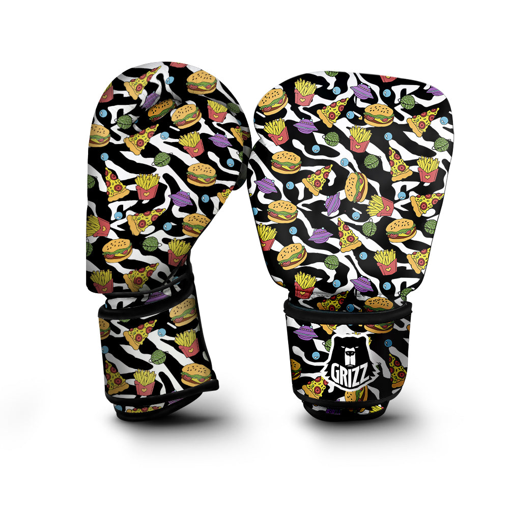 Fastfood Cute Zebra Print Pattern Boxing Gloves-grizzshop