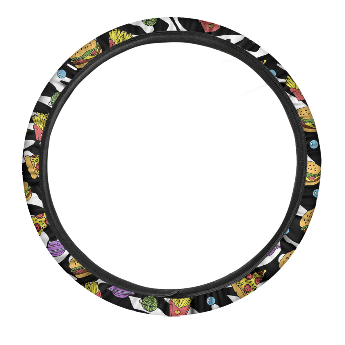 Fastfood Cute Zebra Print Pattern Car Steering Wheel Cover-grizzshop