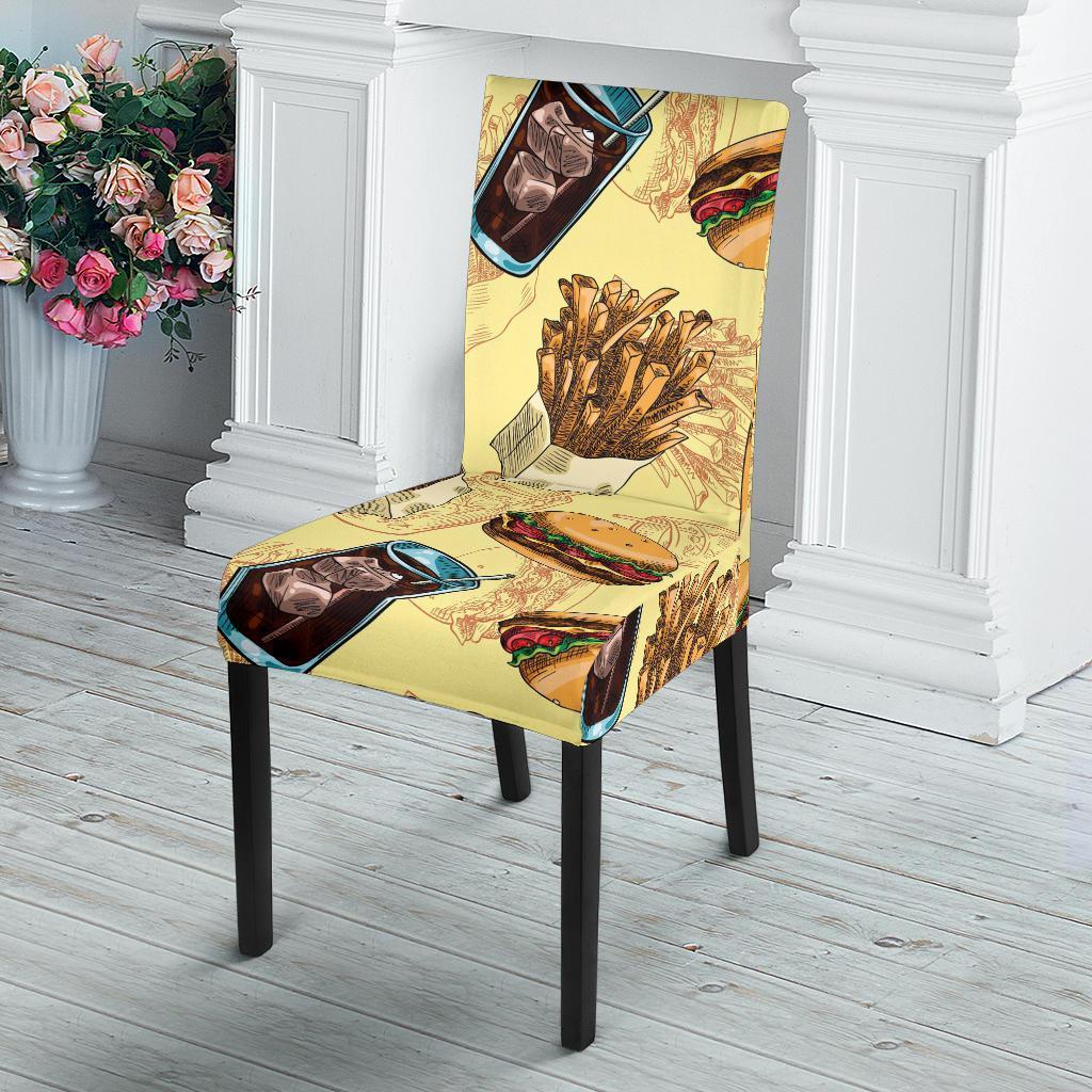 Fastfood Pattern Print Chair Cover-grizzshop