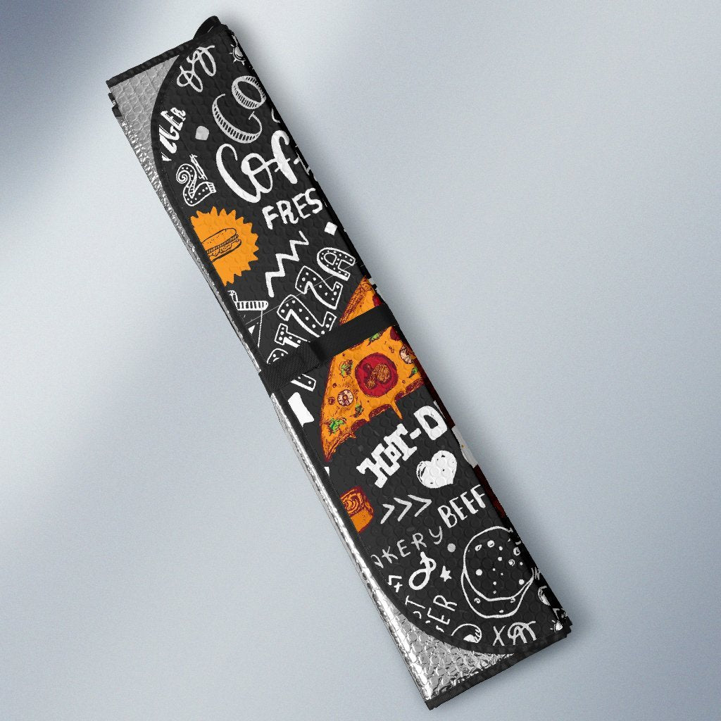 Fastfood Print Pattern Car Sun Shade-grizzshop
