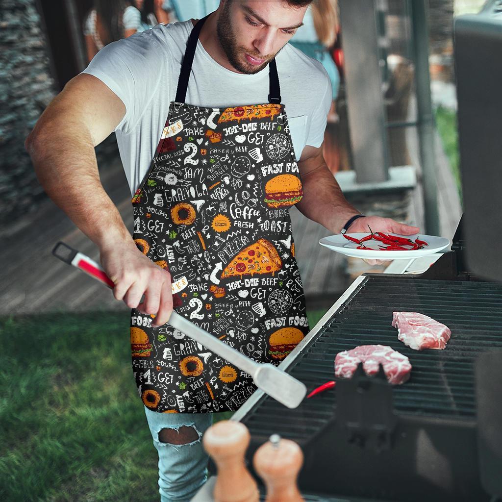 Fastfood Print Pattern Men's Apron-grizzshop