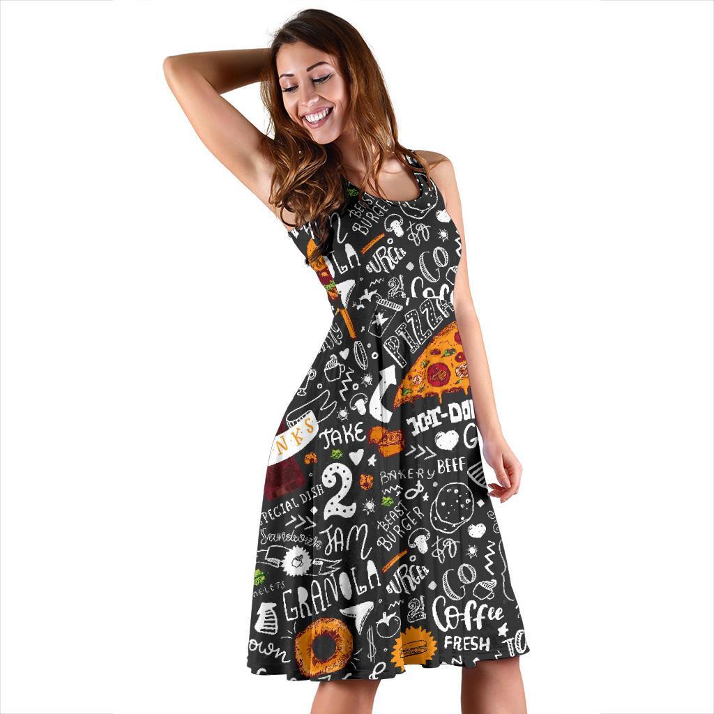 Fastfood Print Pattern Dress-grizzshop