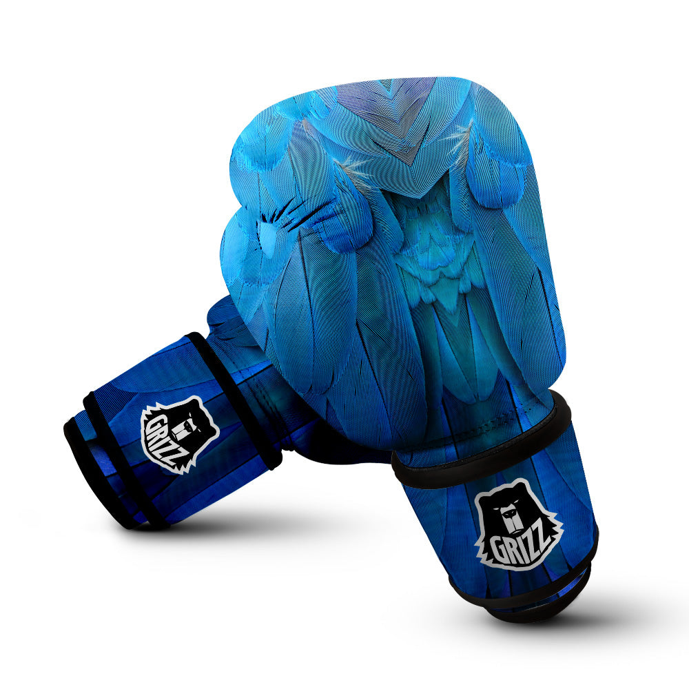 Feather Blue Print Boxing Gloves-grizzshop
