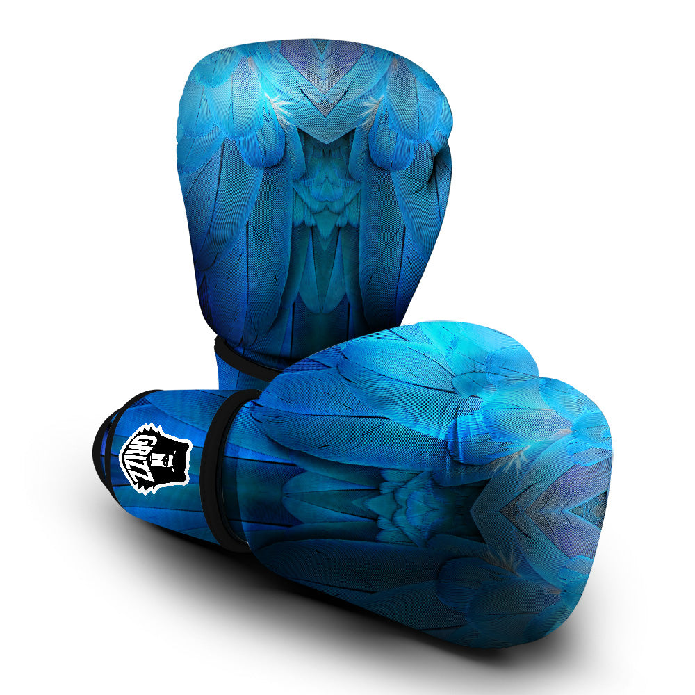 Feather Blue Print Boxing Gloves-grizzshop