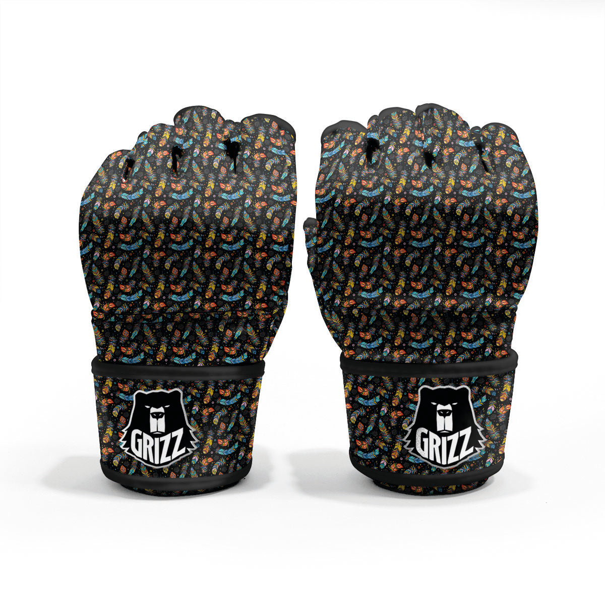 Feather Boho Print Pattern MMA Gloves-grizzshop