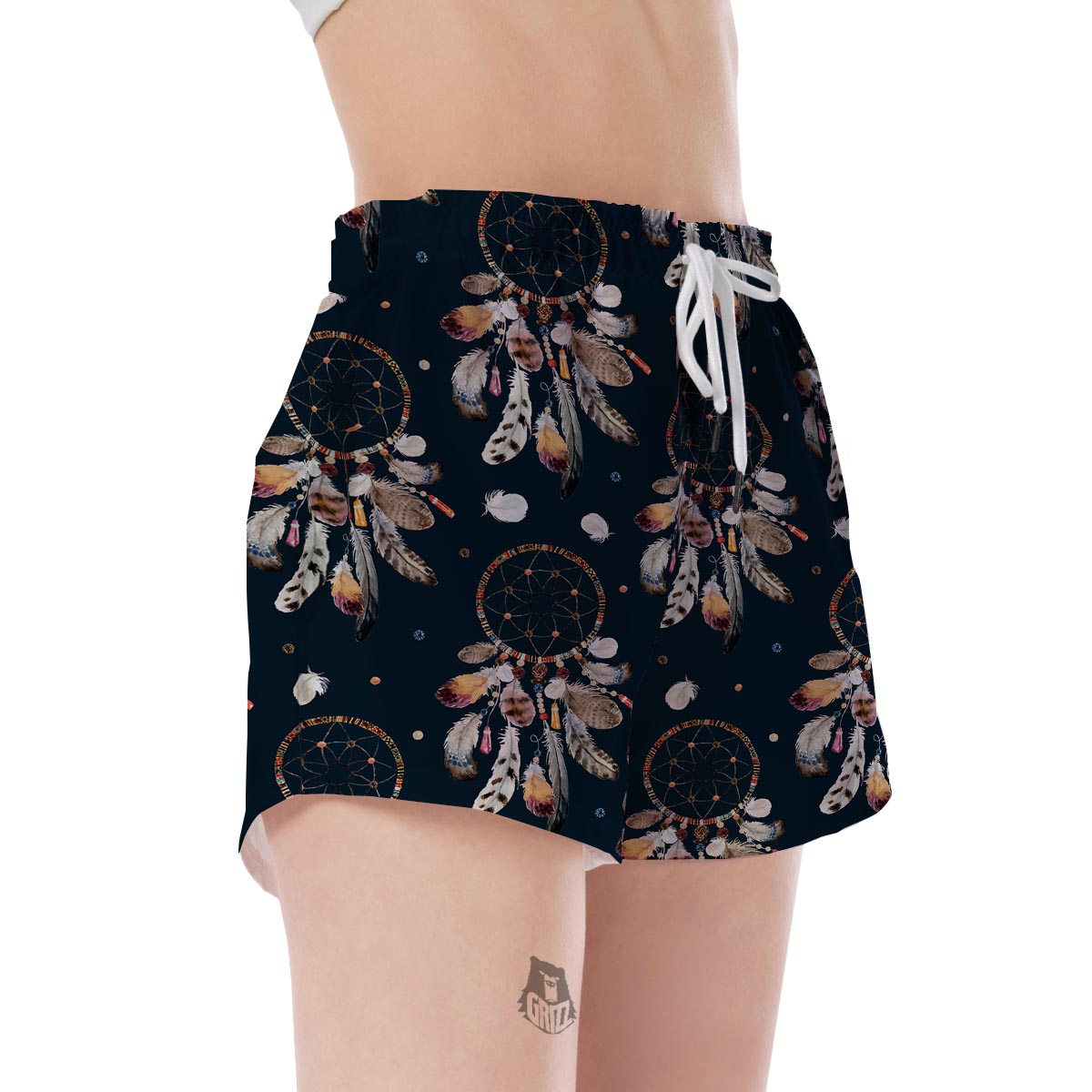 Feather Dream Catcher Boho Women's Shorts-grizzshop