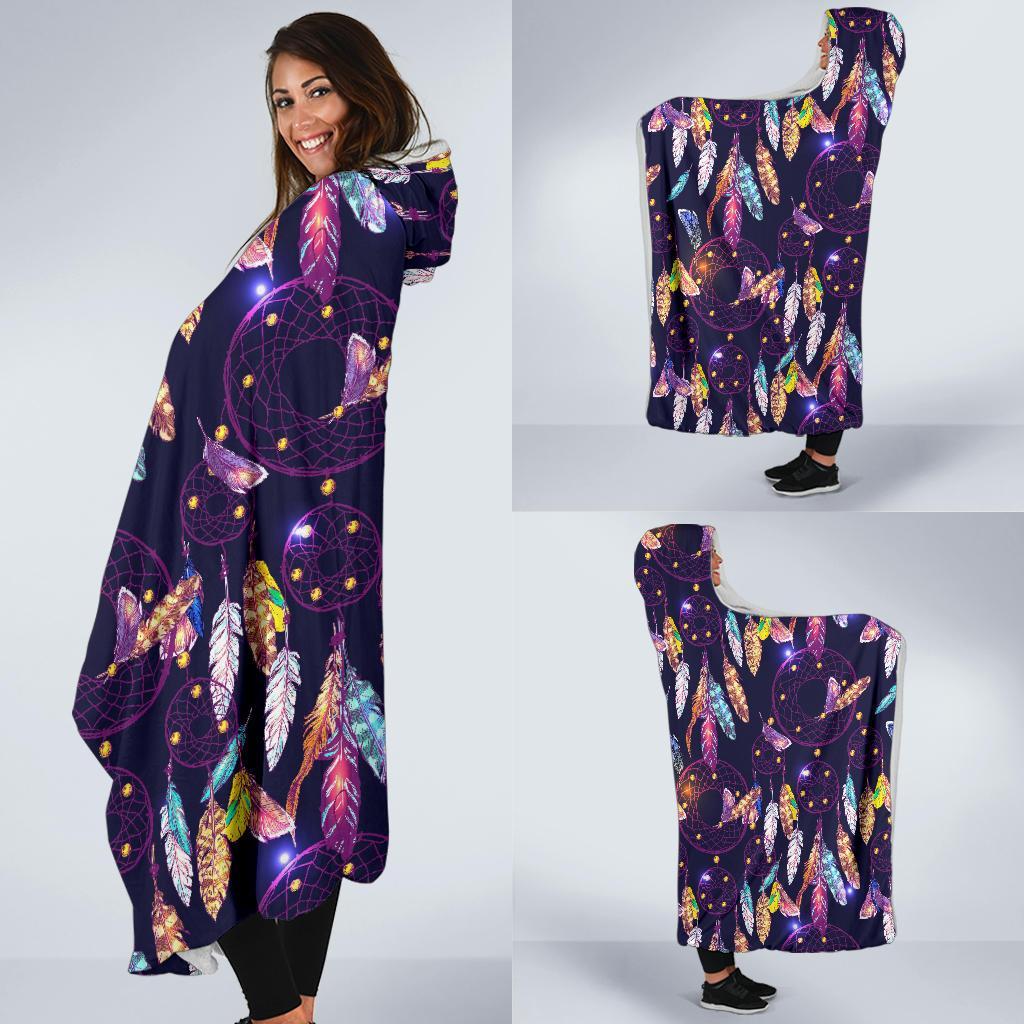 Feather Dream Catcher Vintage Hooded Blanket-grizzshop