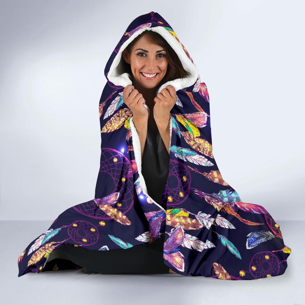 Feather Dream Catcher Vintage Hooded Blanket-grizzshop