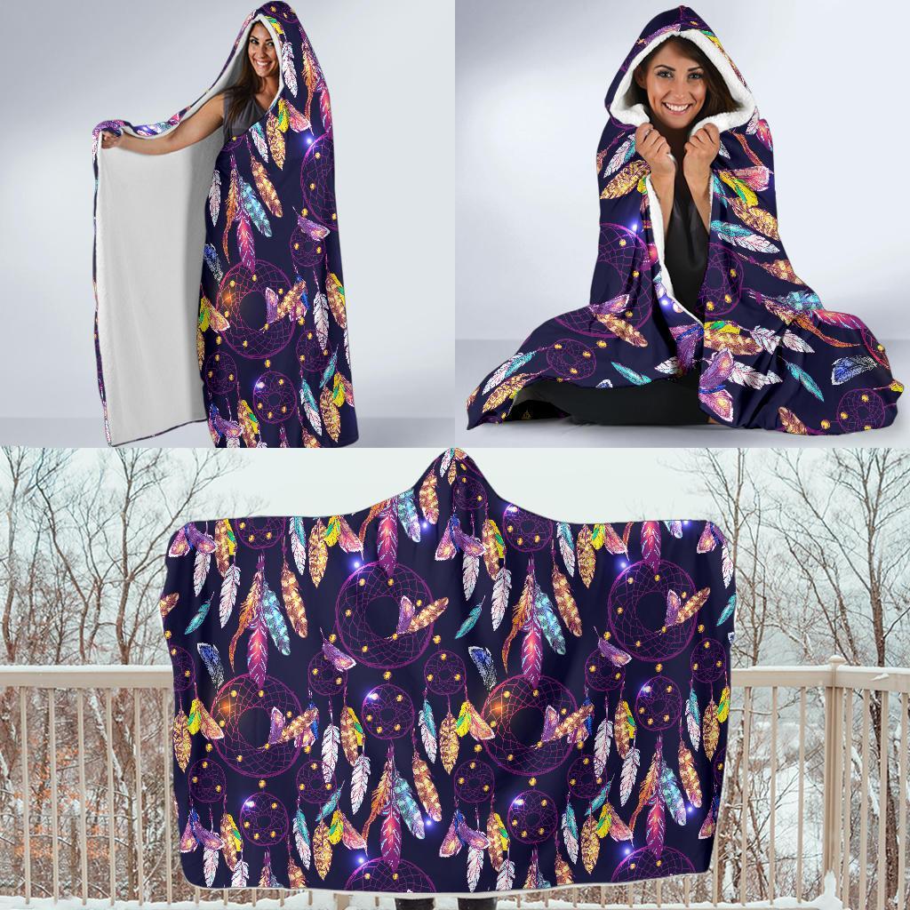 Feather Dream Catcher Vintage Hooded Blanket-grizzshop
