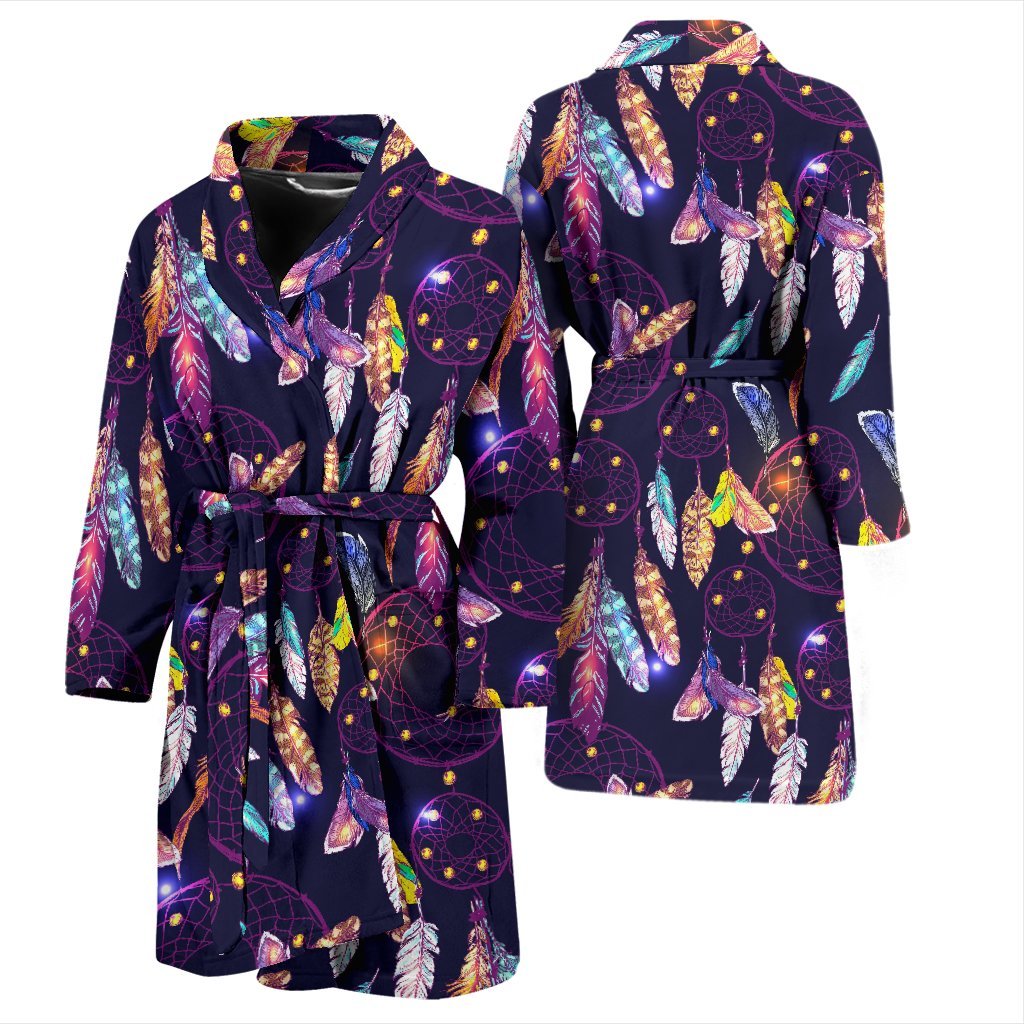 Feather Dream Catcher Vintage Men Long Robe-grizzshop
