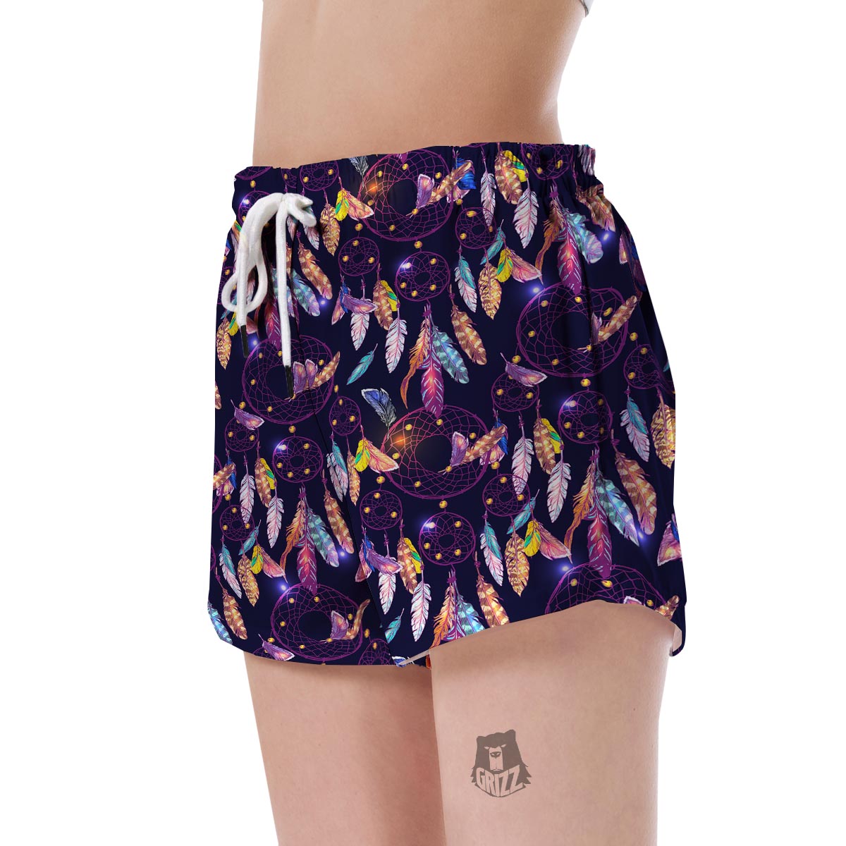 Feather Dream Catcher Vintage Women's Shorts-grizzshop