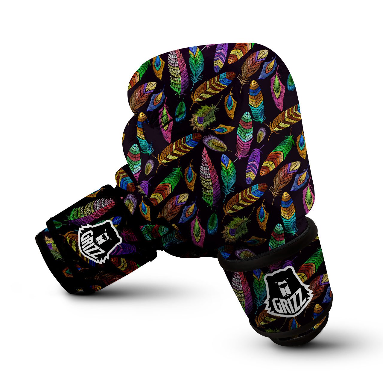 Feather Native Print Pattern Boxing Gloves-grizzshop