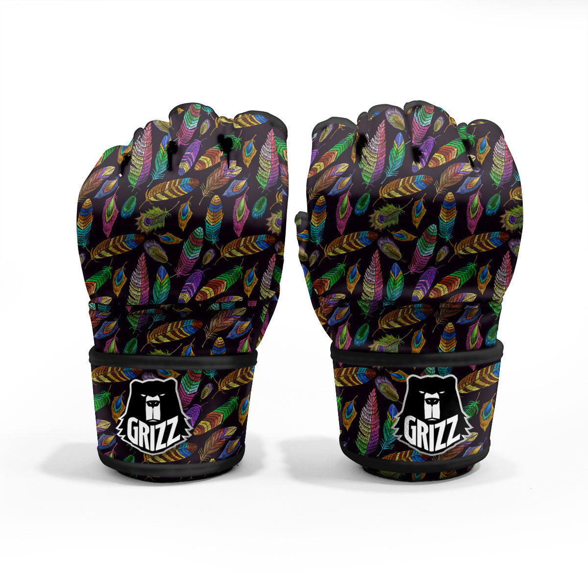 Feather Native Print Pattern MMA Gloves-grizzshop