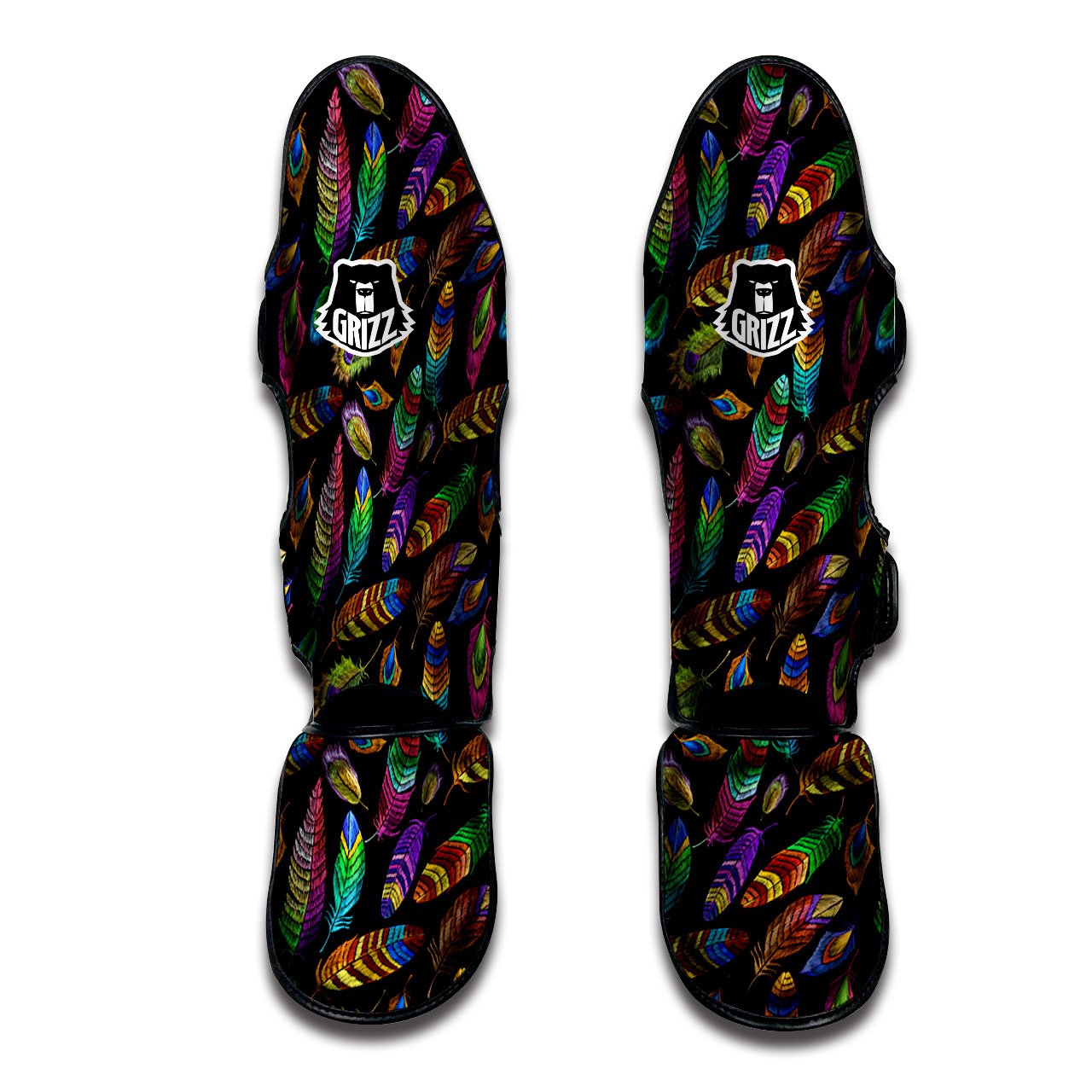Feather Native Print Pattern Muay Thai Shin Guards-grizzshop