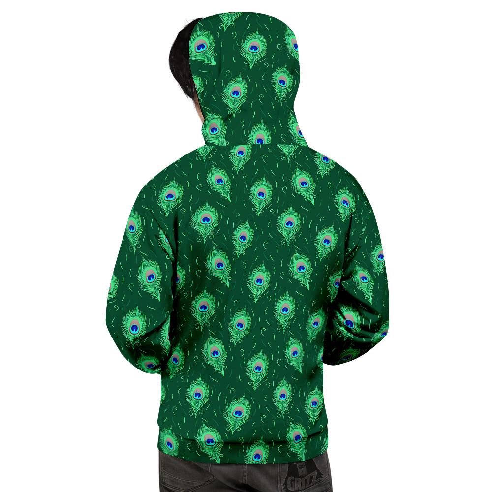 Feather Peacock Print Pattern Men's Hoodie-grizzshop