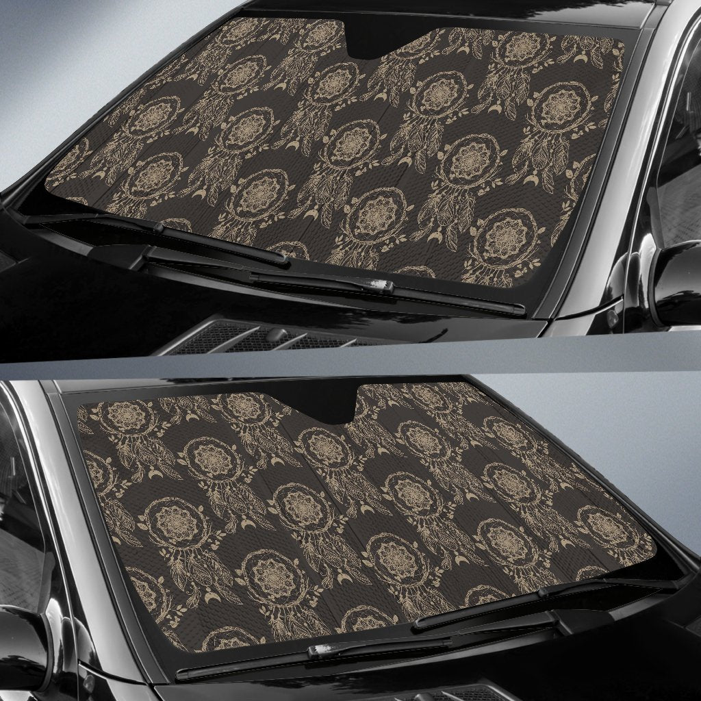 Feather Vintage Dream Catcher Car Sun Shade-grizzshop