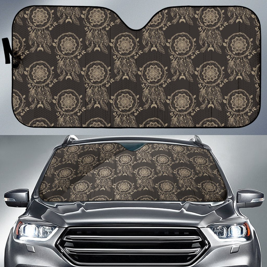 Feather Vintage Dream Catcher Car Sun Shade-grizzshop