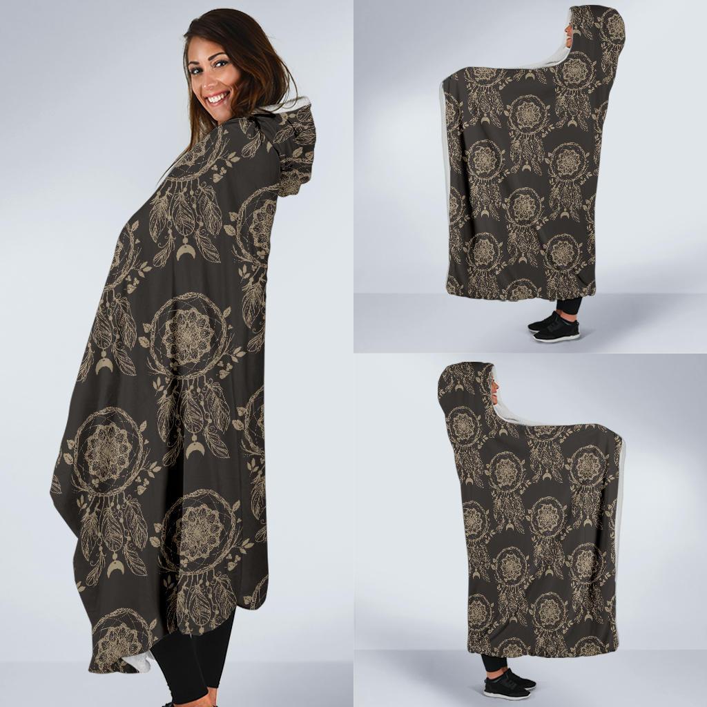 Feather Vintage Dream Catcher Hooded Blanket-grizzshop