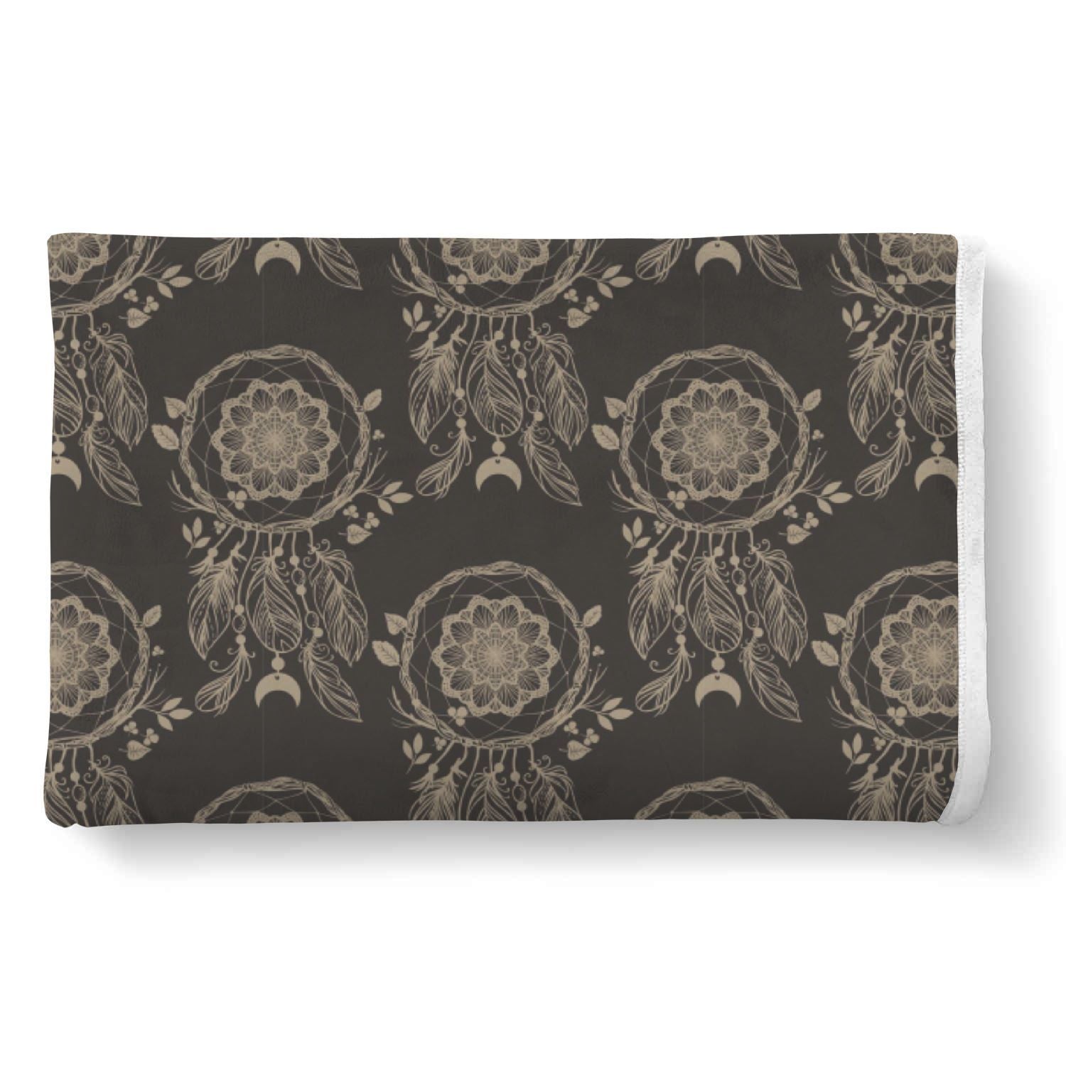 Feather Vintage Dream Catcher Pattern Print Throw Blanket-grizzshop