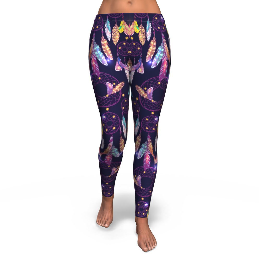 Feather Dream Catcher Vintage Pattern Print Pattern Women Leggings-grizzshop