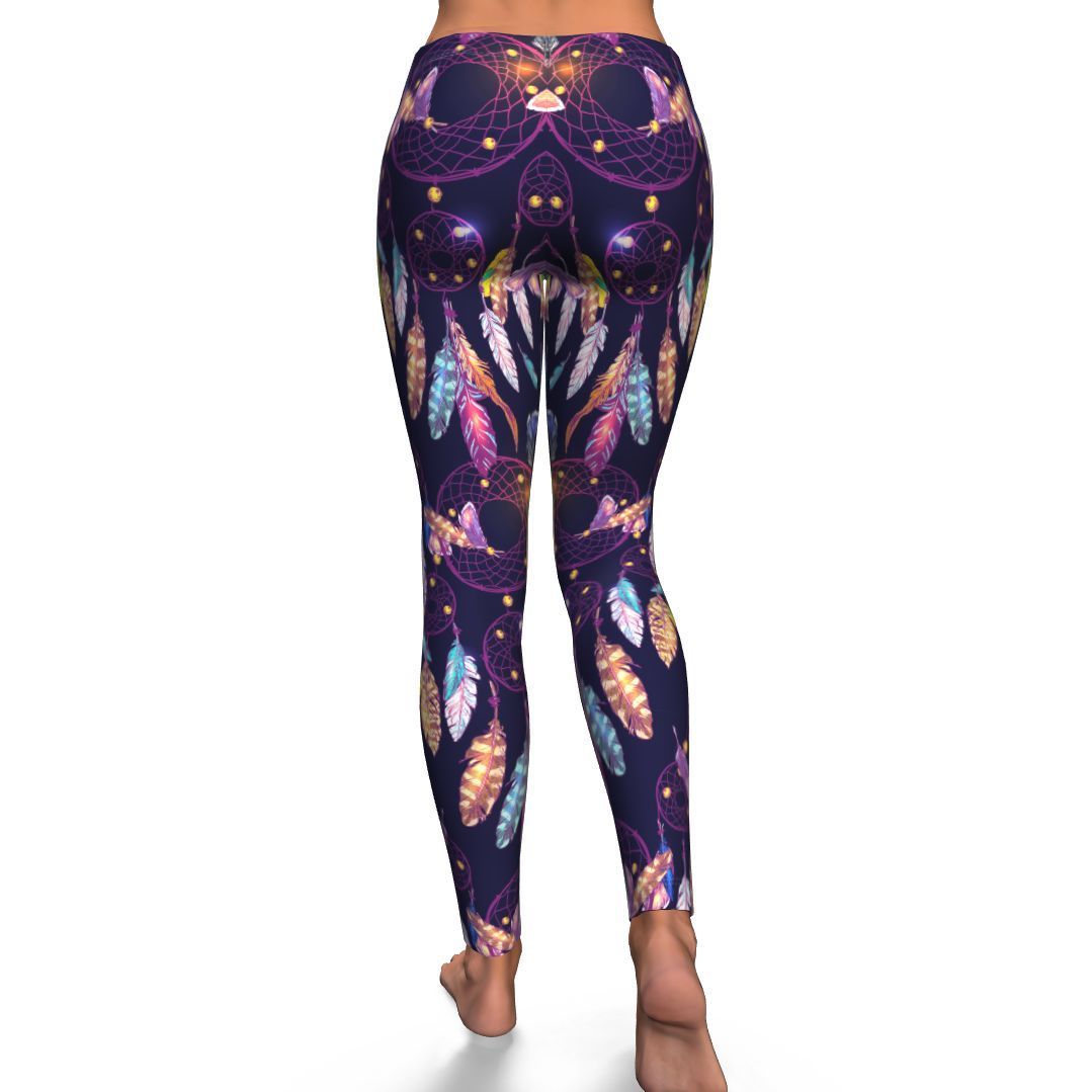 Feather Dream Catcher Vintage Pattern Print Pattern Women Leggings-grizzshop