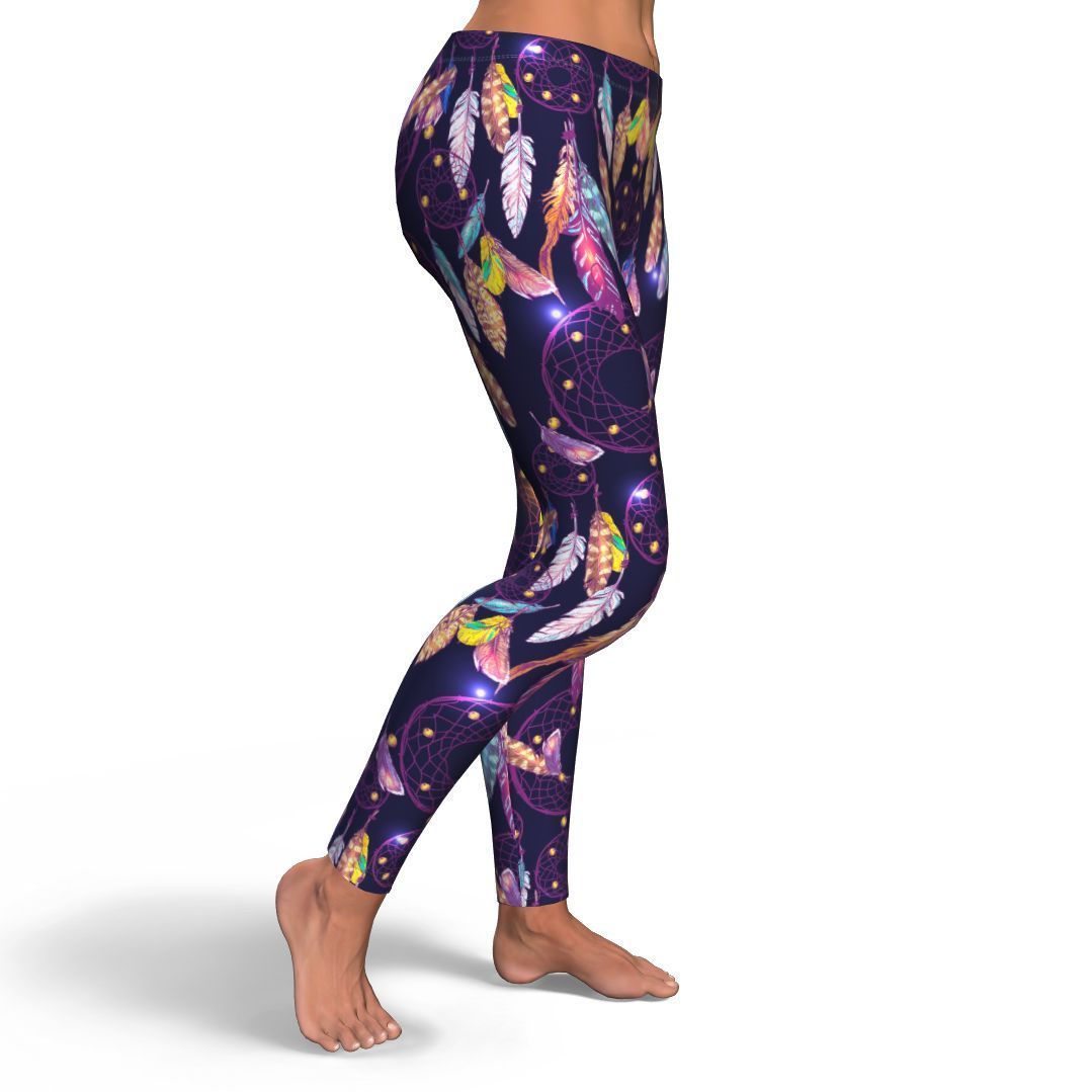 Feather Dream Catcher Vintage Pattern Print Pattern Women Leggings-grizzshop