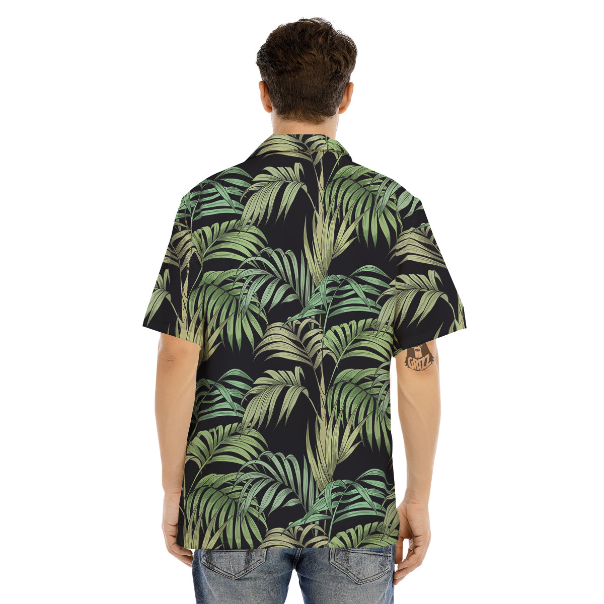 Fern Leaf Tropical Print Pattern Men's Hawaiian Shirt-grizzshop