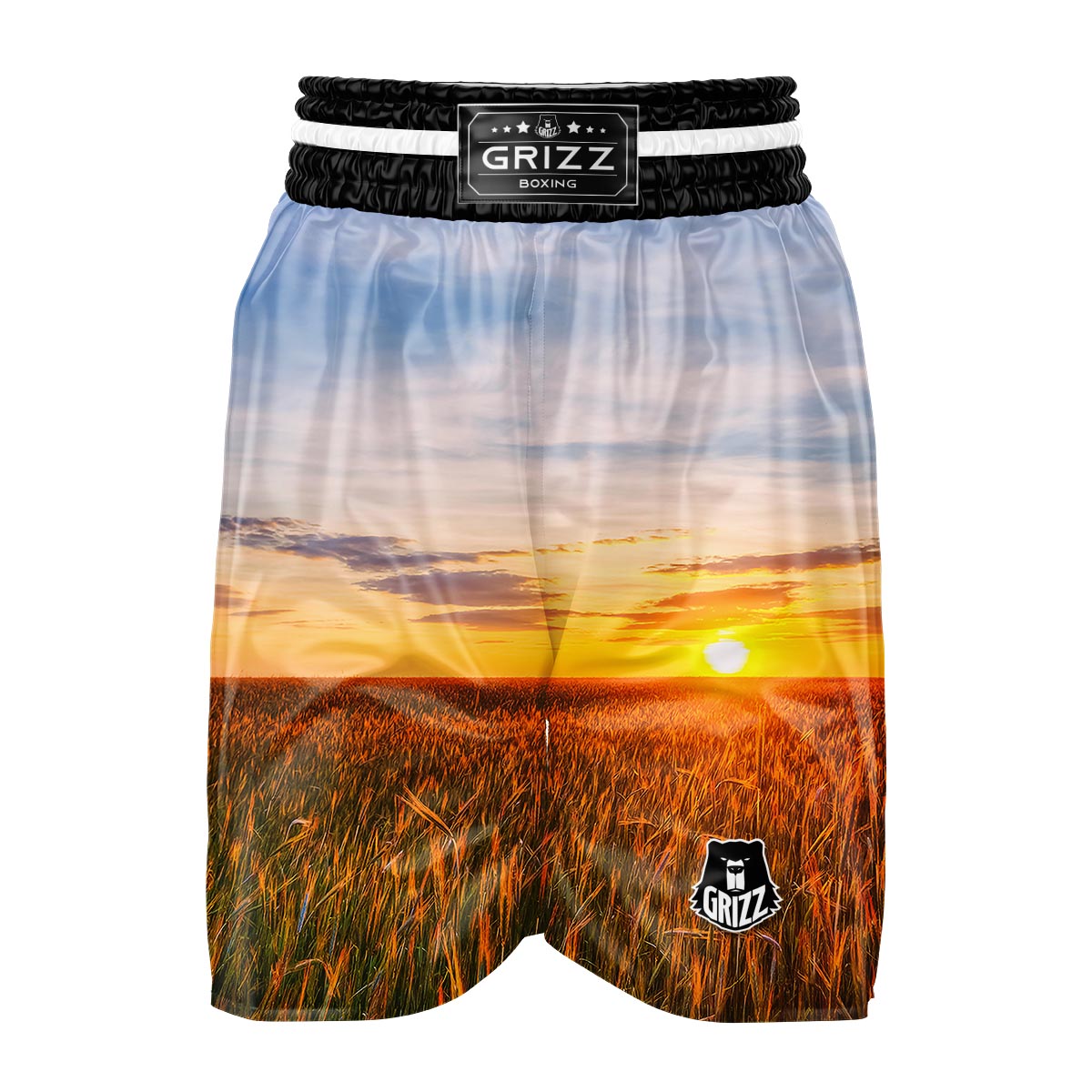 Field Sunrise Print Boxing Shorts-grizzshop