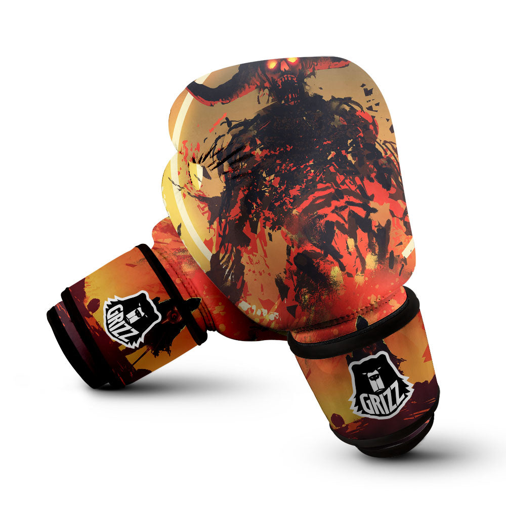 Fight With Demon Print Boxing Gloves-grizzshop