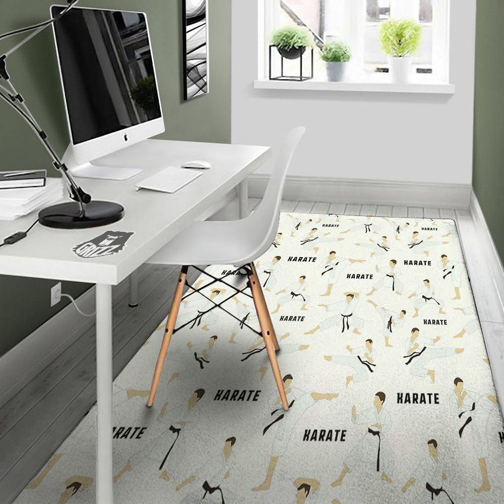 Fighter Karate Print Pattern Floor Mat-grizzshop