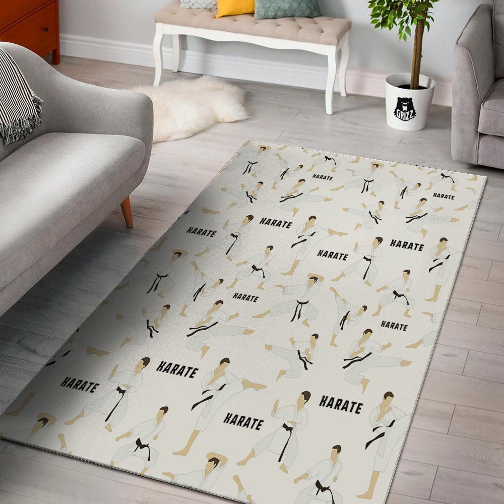 Fighter Karate Print Pattern Floor Mat-grizzshop