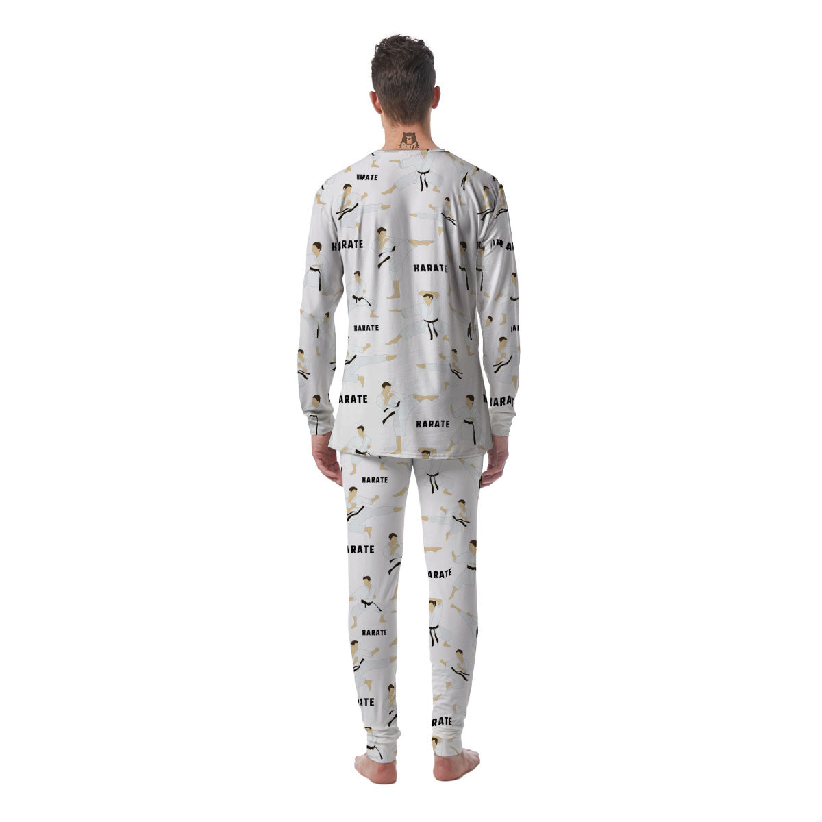 Fighter Karate Print Pattern Men's Pajamas-grizzshop