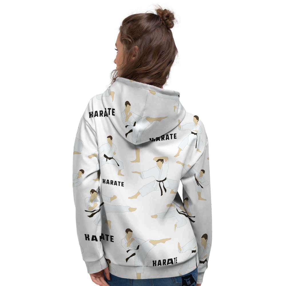 Fighter Karate Print Pattern Women's Hoodie-grizzshop