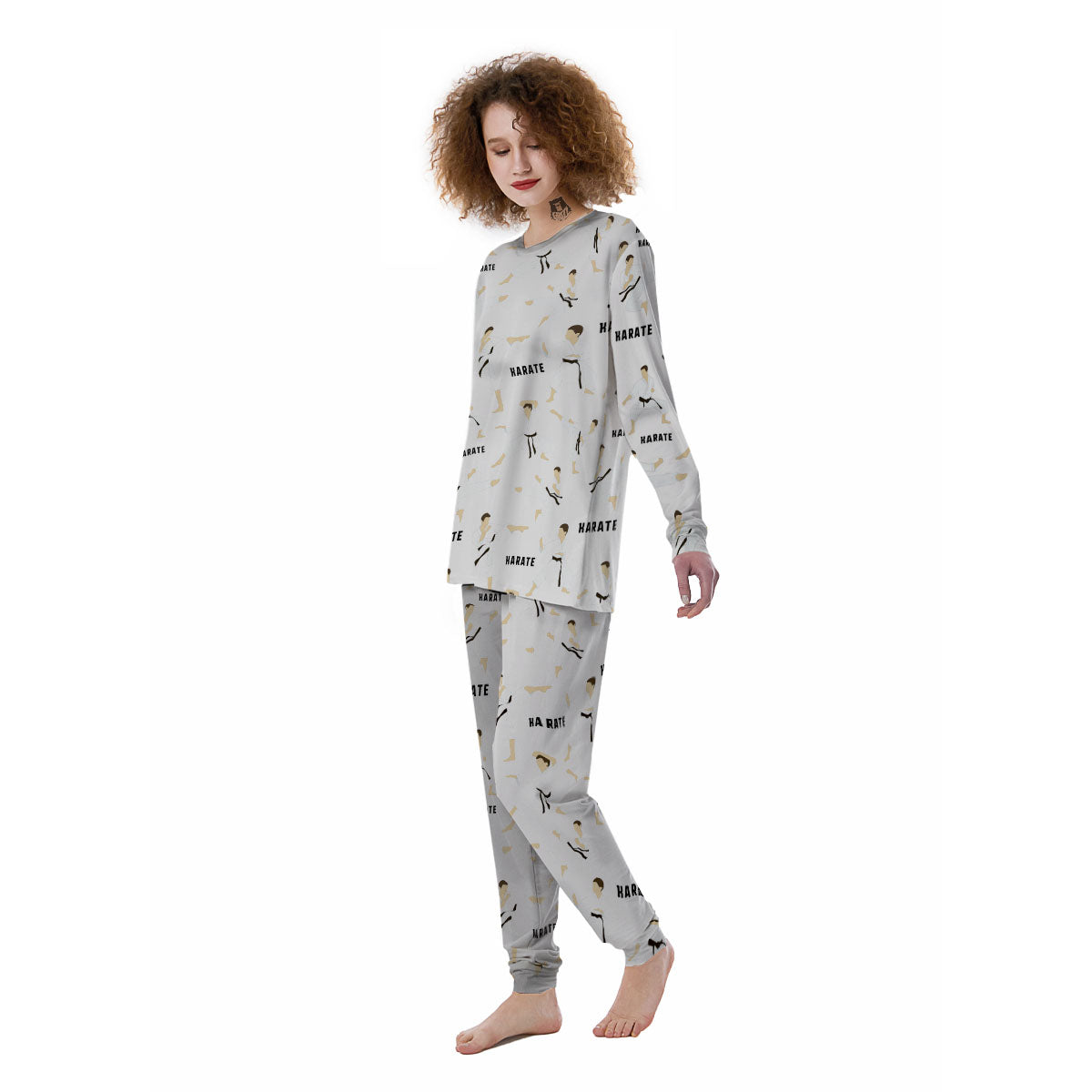 Fighter Karate Print Pattern Women's Pajamas-grizzshop