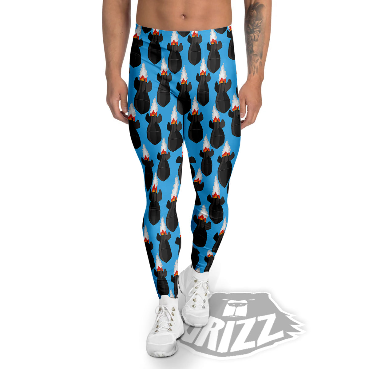 Fighting Rocket Air Bomb Print Pattern Men's Leggings-grizzshop