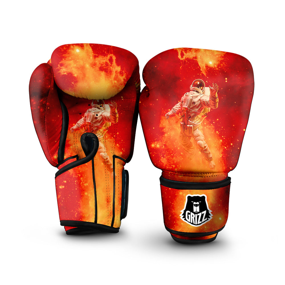 Universe Galaxy Space Red Stardust Print Boxing Gloves