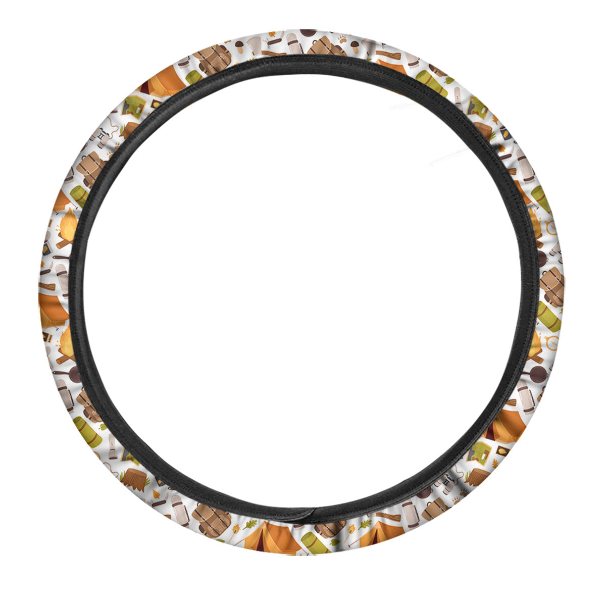 Fire Camping Print Pattern Car Steering Wheel Cover-grizzshop