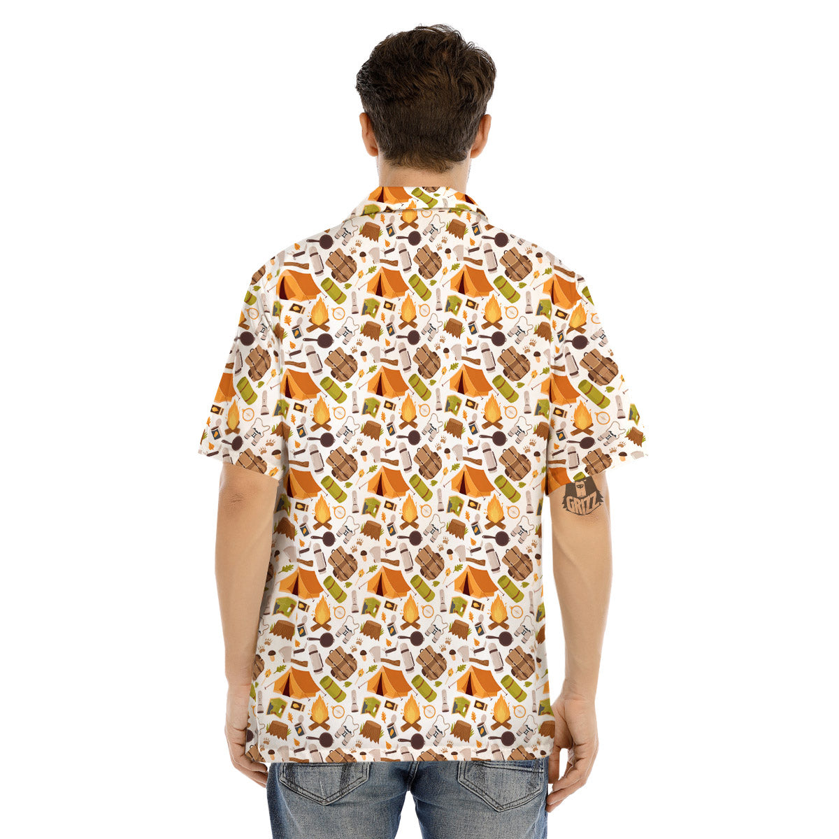 Fire Camping Print Pattern Men's Hawaiian Shirt-grizzshop
