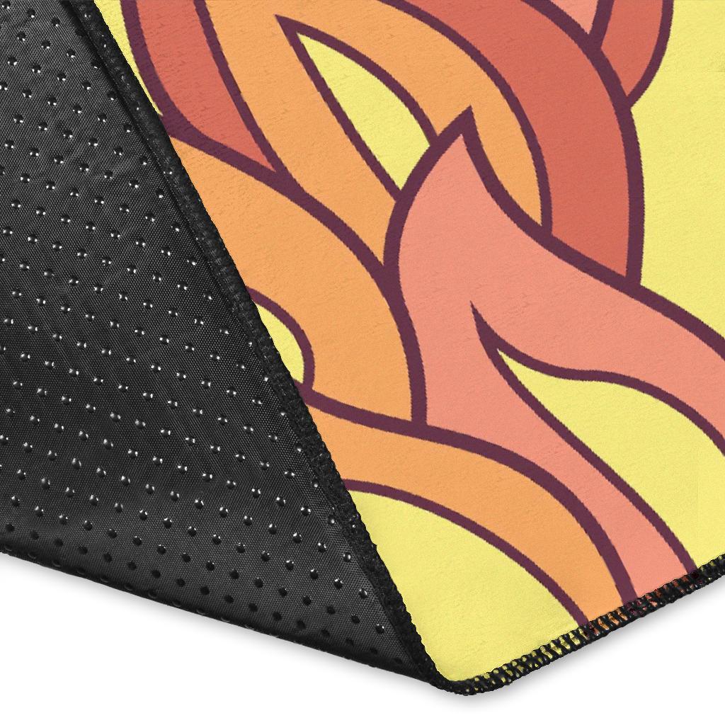 Fire Flame Pattern Print Floor Mat-grizzshop