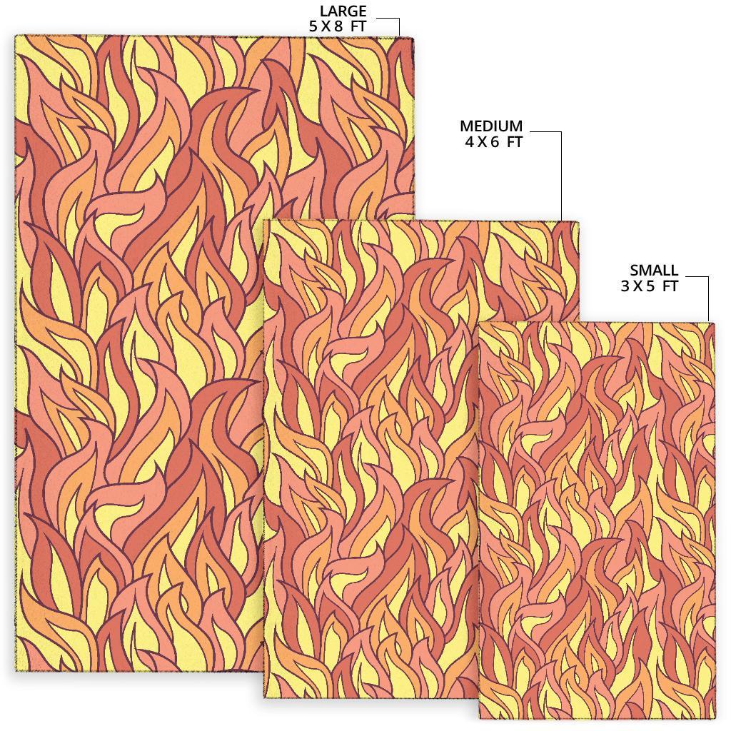 Fire Flame Pattern Print Floor Mat-grizzshop