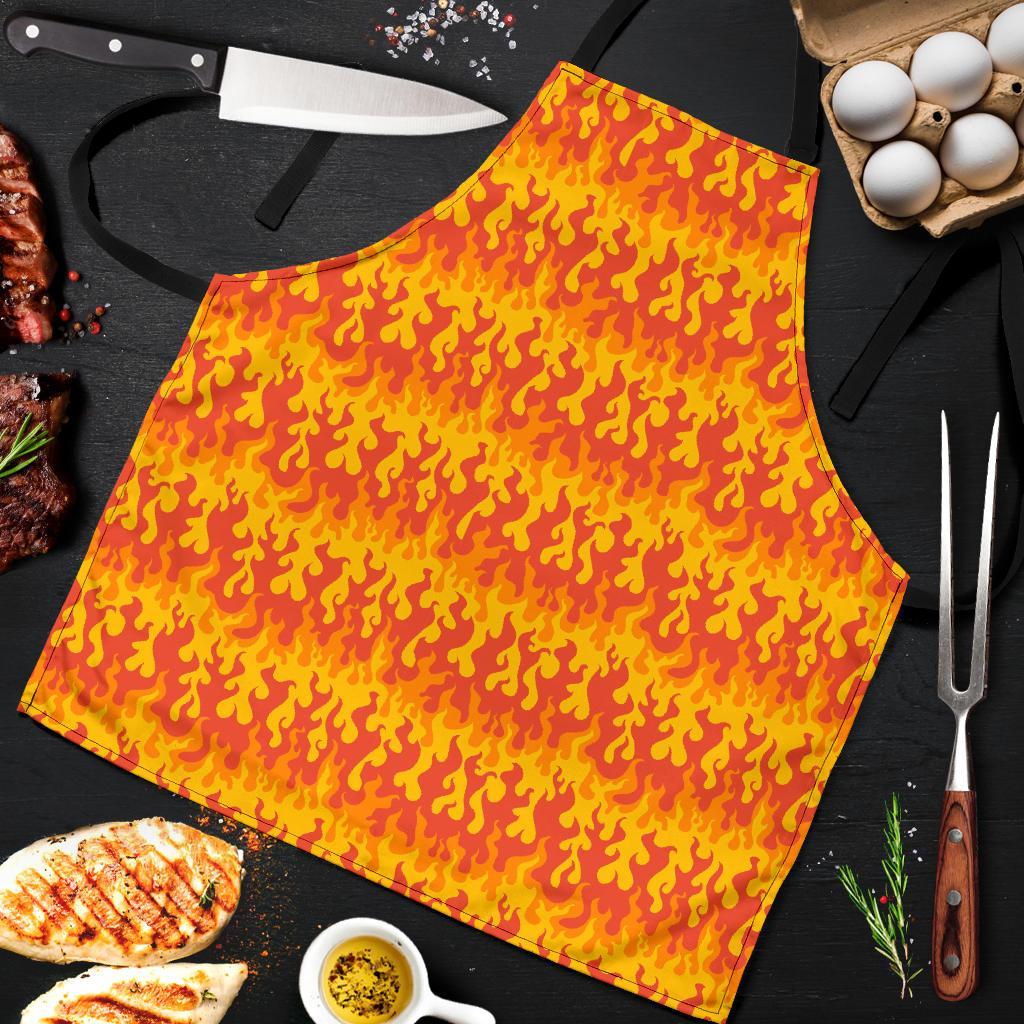 Fire Flame Print Pattern Men's Apron-grizzshop