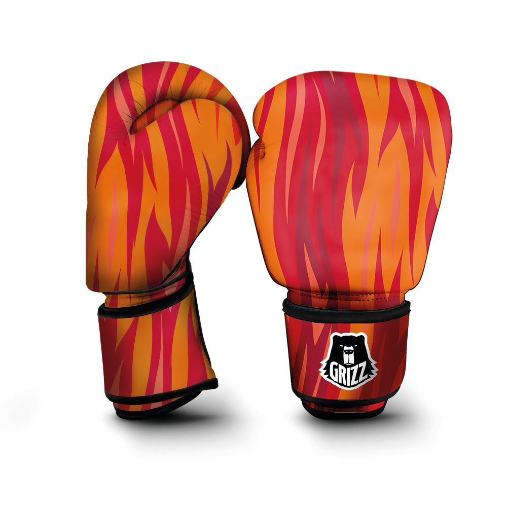 Fire In Hell Print Pattern Boxing Gloves-grizzshop