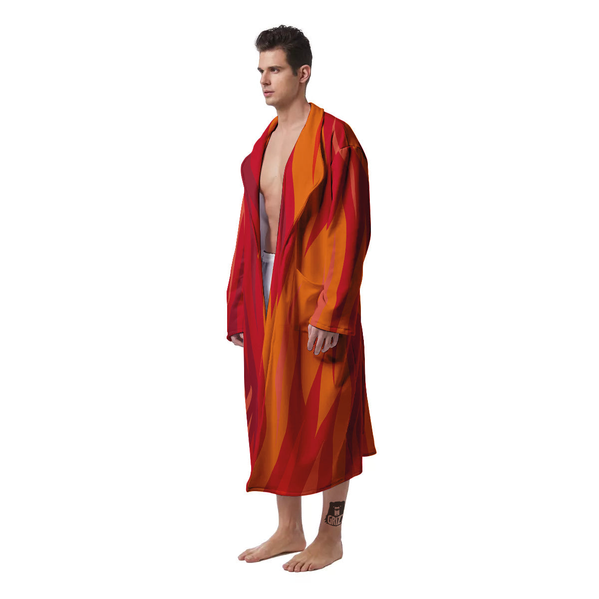 Fire In Hell Print Pattern Men's Robe-grizzshop