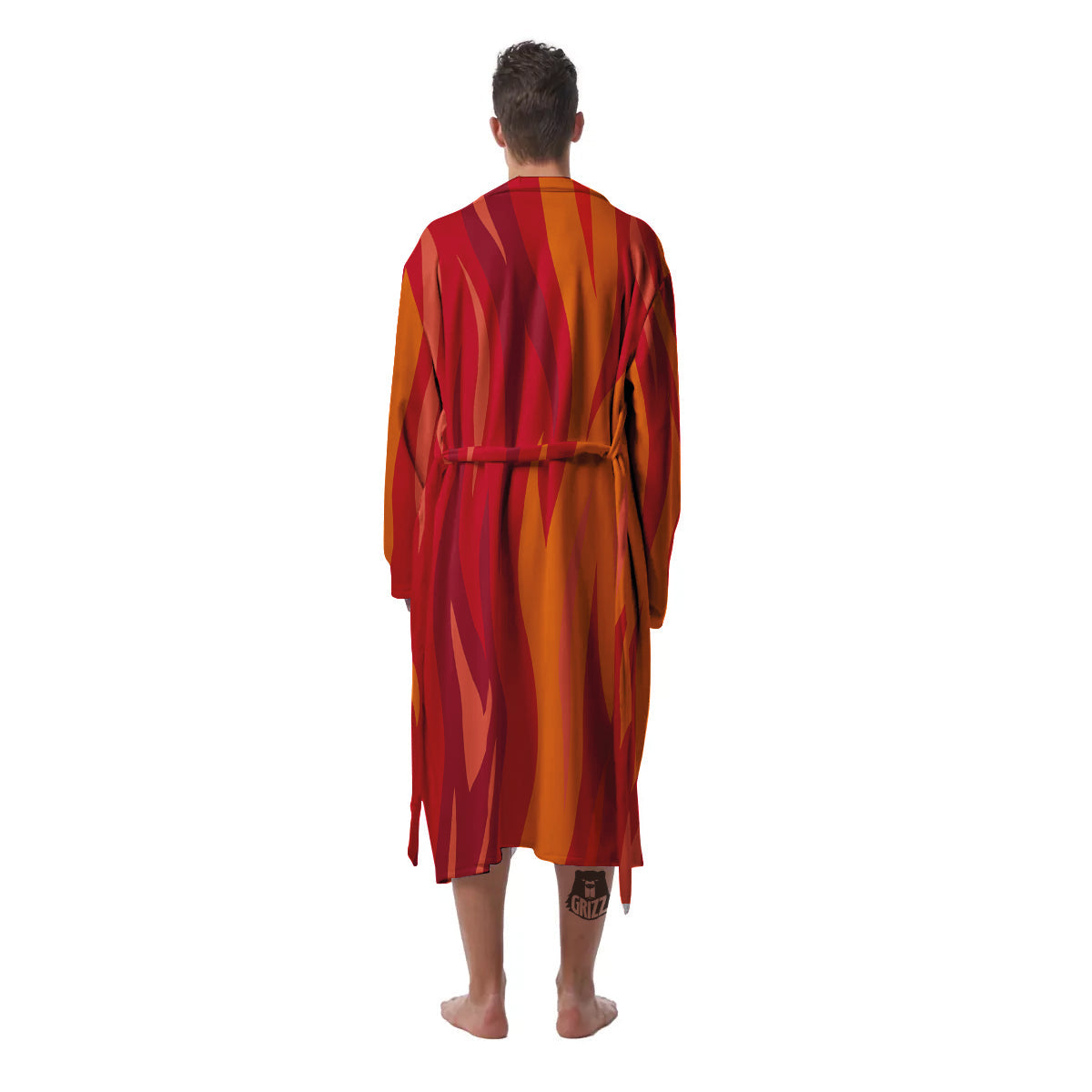 Fire In Hell Print Pattern Men's Robe-grizzshop
