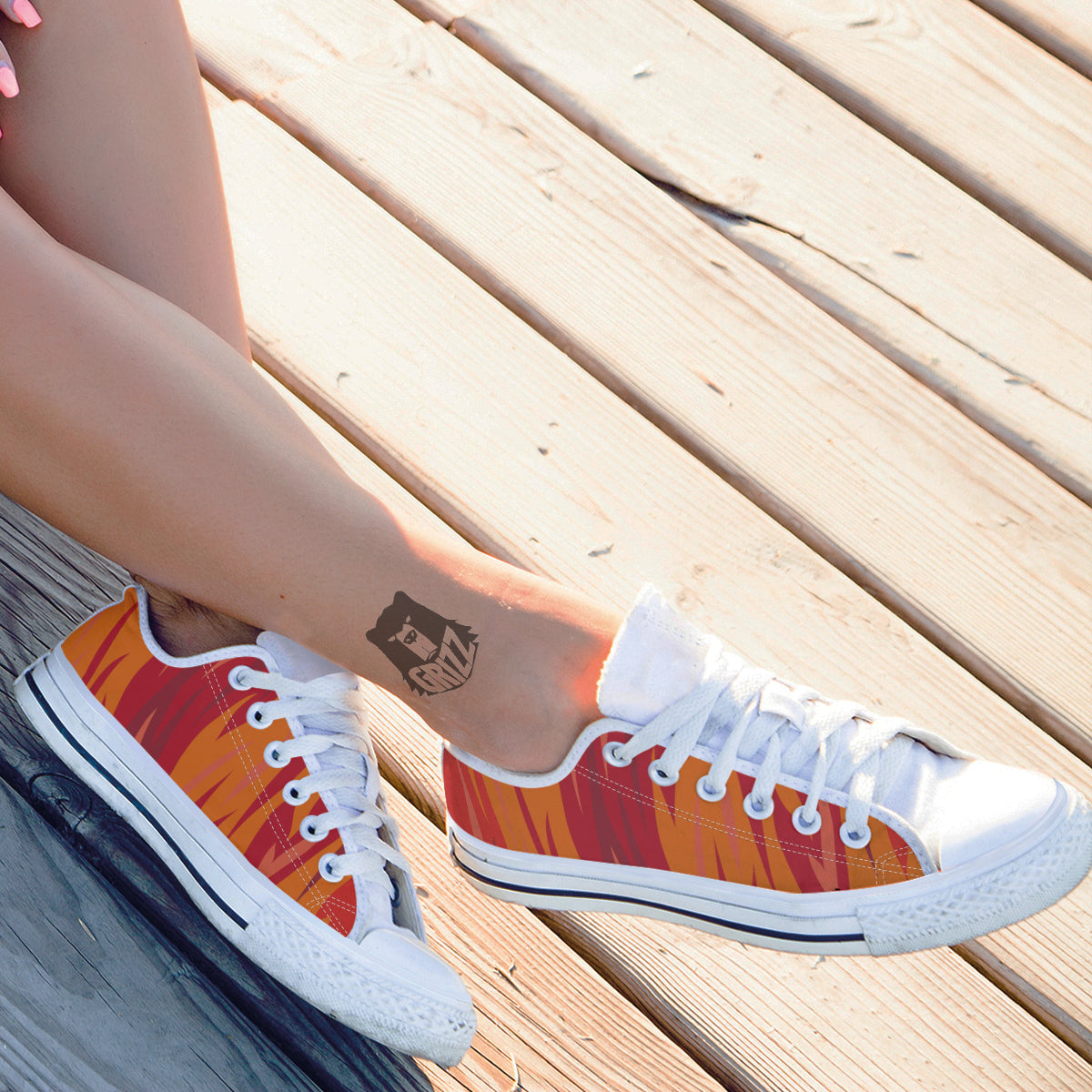 Fire In Hell Print Pattern White Low Top Shoes-grizzshop