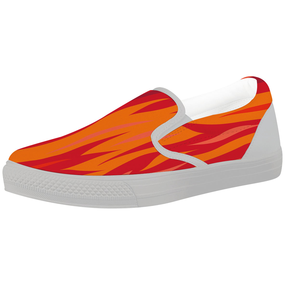 Fire In Hell Print Pattern White Slip On Shoes-grizzshop