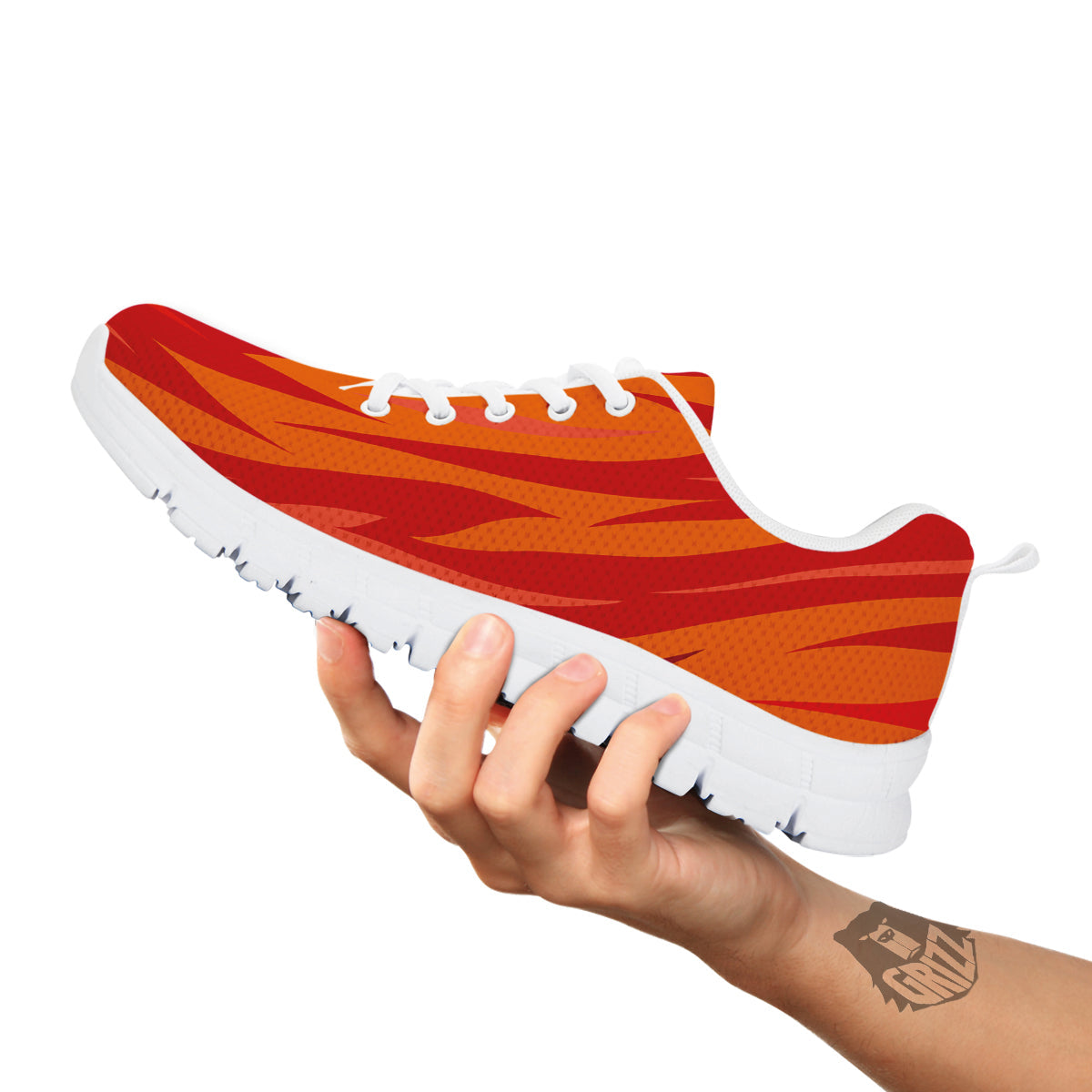 Fire In Hell Print Pattern White Sneaker-grizzshop