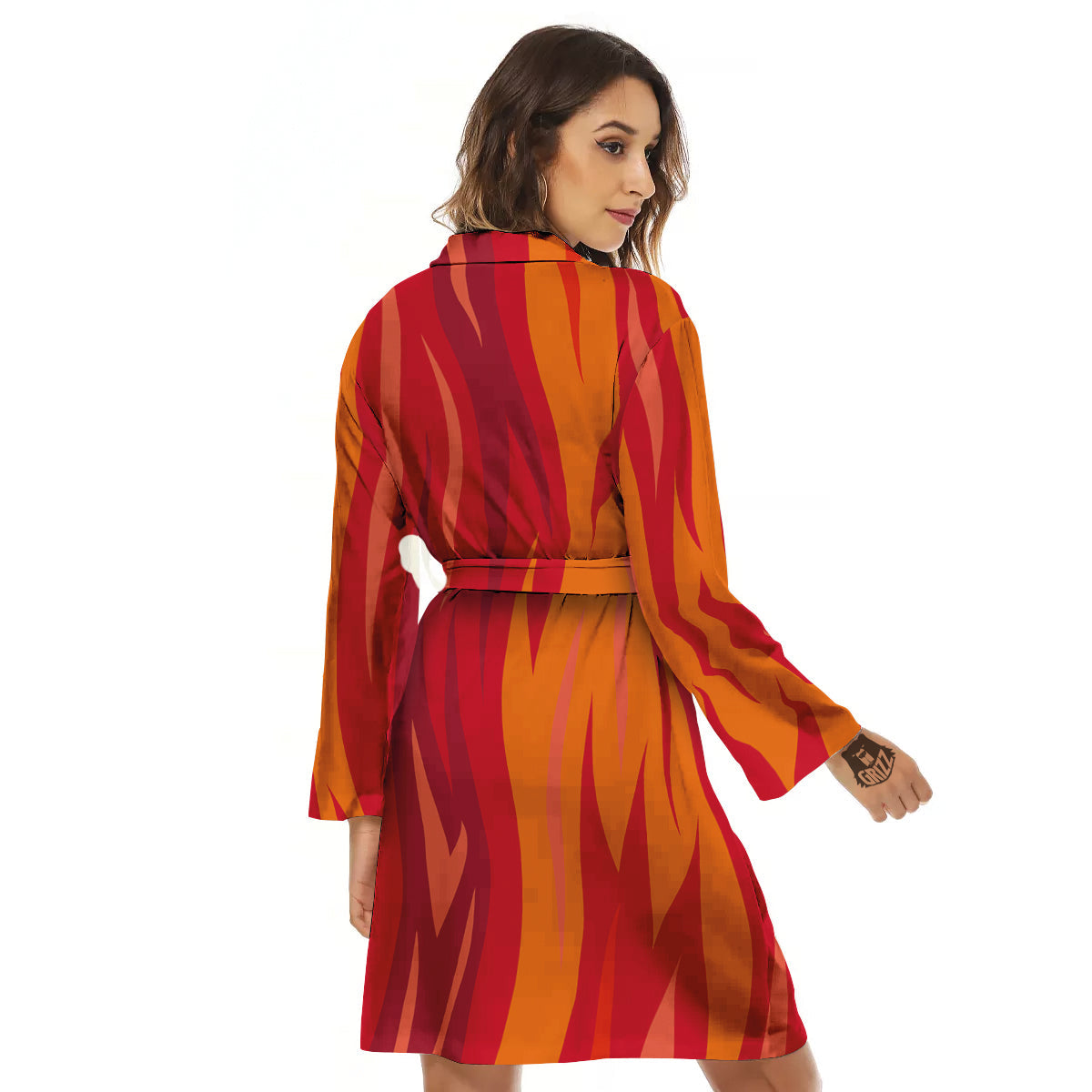 Fire In Hell Print Pattern Women's Robe-grizzshop