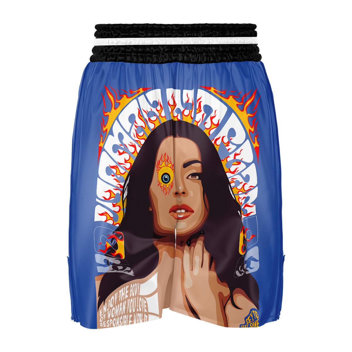 Fire Psychedelic Women Print Boxing Shorts-grizzshop