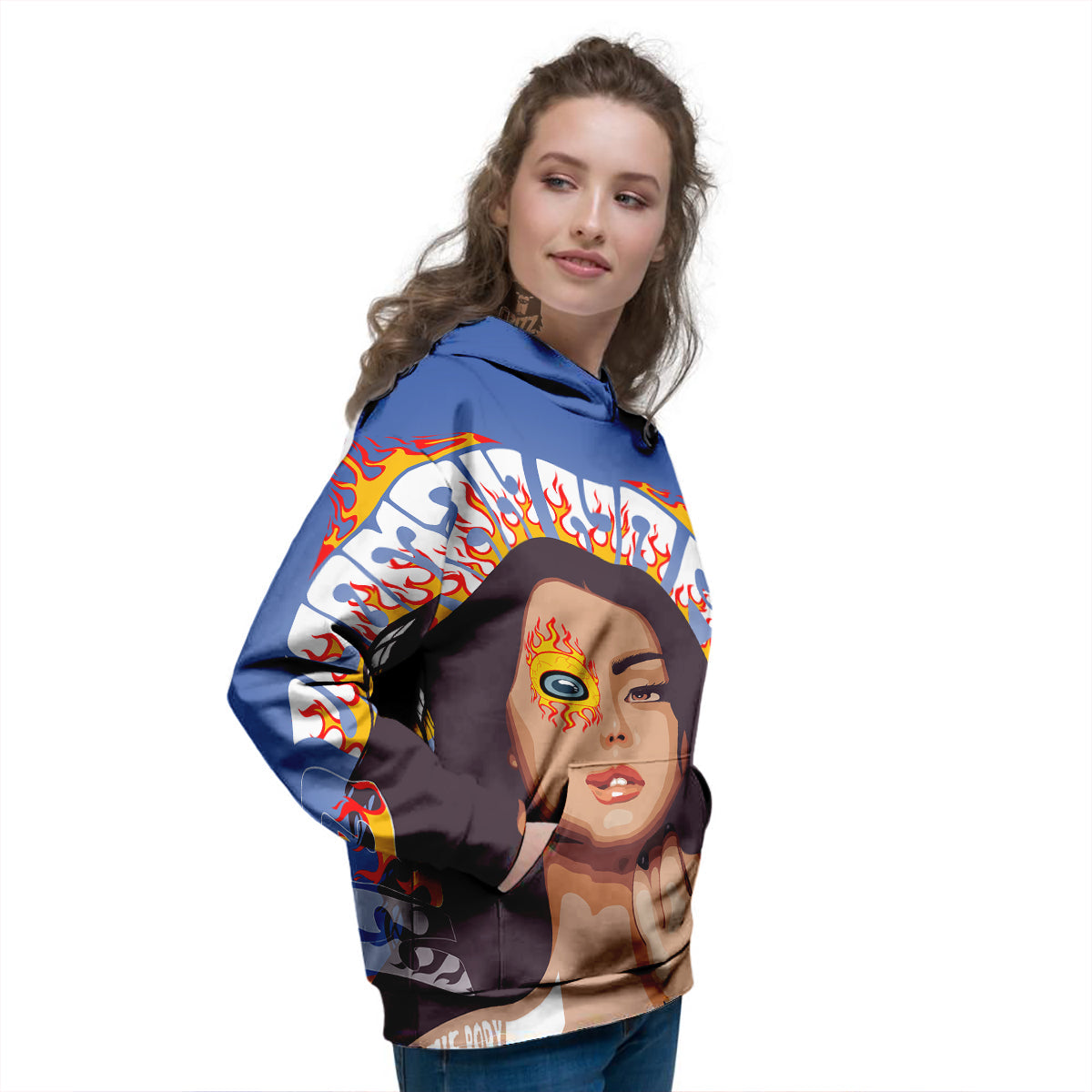 Fire Psychedelic Women Print Women's Hoodie-grizzshop
